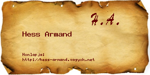 Hess Armand névjegykártya